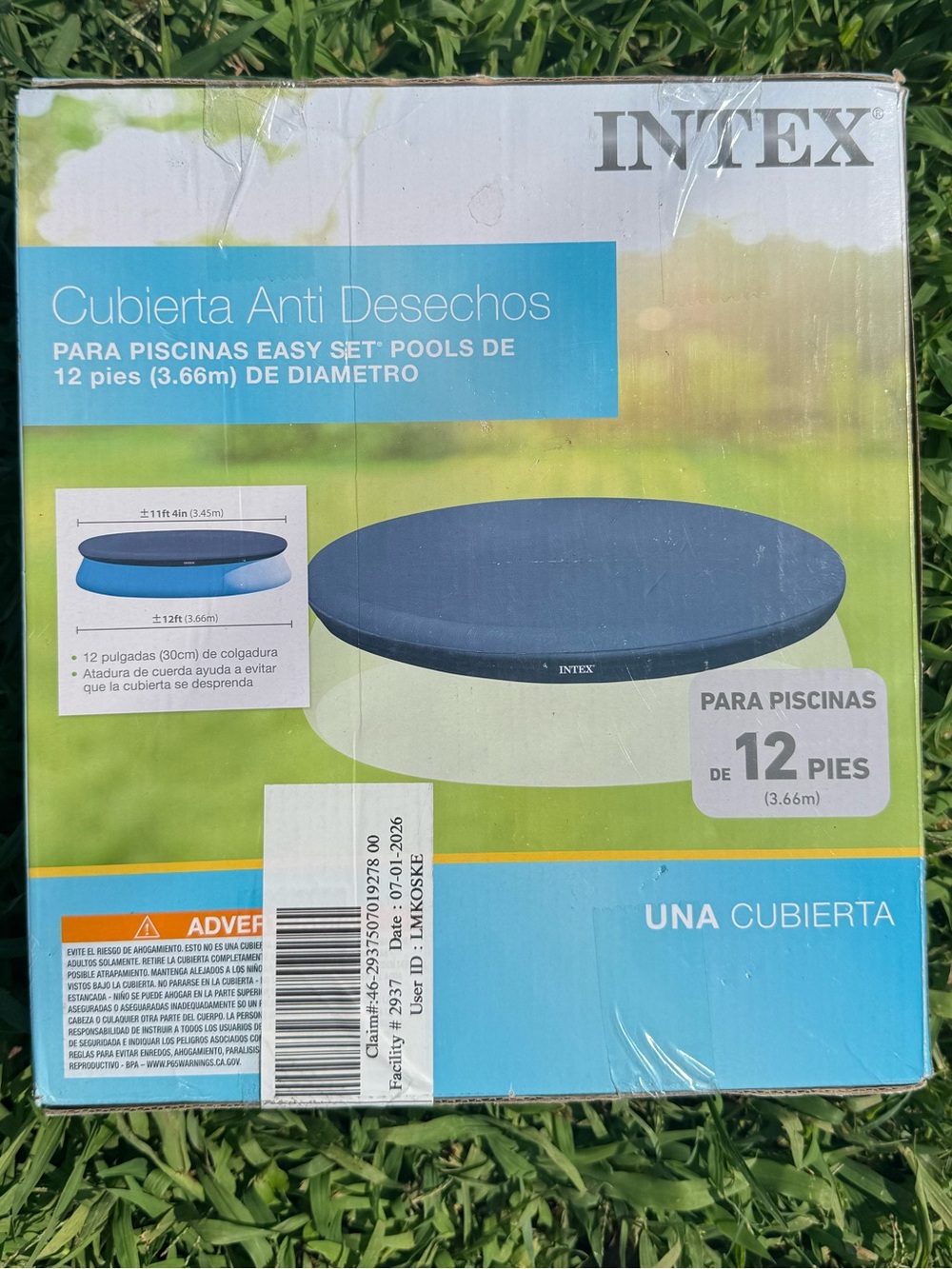 Intex 12ft pool cover